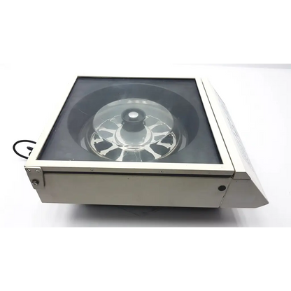 Shandon life sciences 74000102 cytospin 3 centrifuge with silver metallic frame and transparent glass rotor chamber