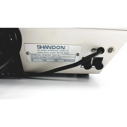 White shandon life sciences cytospin 3 centrifuge with black power cord and control switches for laboratory use
