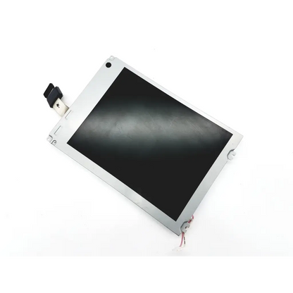 Silver-framed sharp lq084v1dg41 lcd 7-inch display panel with black screen and visible connectors