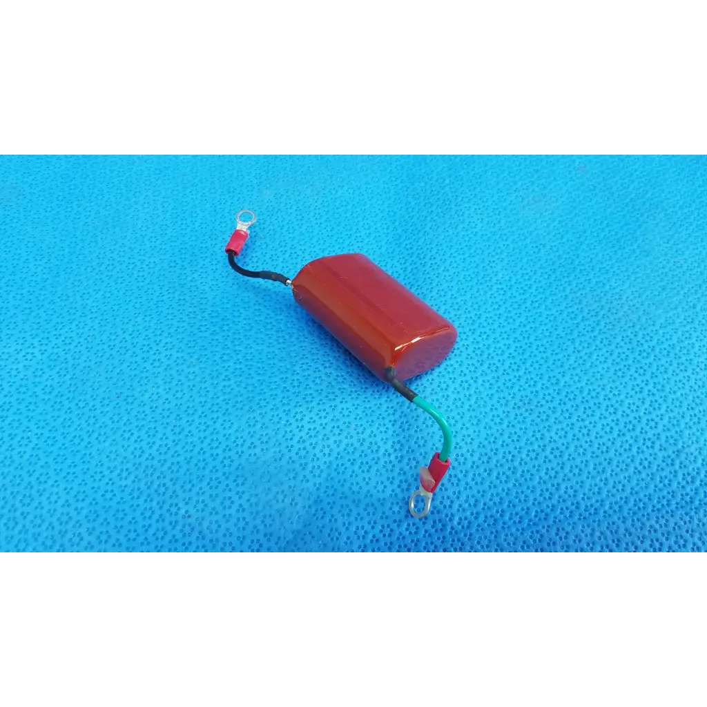 Red cylindrical shizuki mpp high-voltage film capacitor with black and green wires for topcon retinal camera