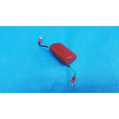 Red cylindrical shizuki mpp high-voltage film capacitor with black and green wires for topcon retinal camera