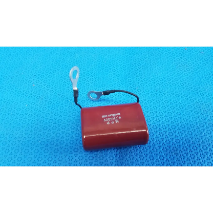 Red cylindrical shizuki mpp film capacitor 4.7k 630v with black wires for retinal camera topcon trc-nw6s