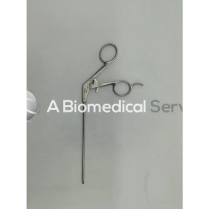 Silver shutt linvatec surgical arthroscopic grasping forceps with long slender handle and circular finger loops