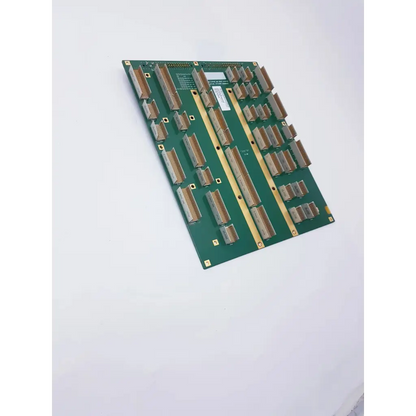 Green printed circuit board with gold-plated connectors and traces for siemens acuson x300 ultrasound bp board rev 02