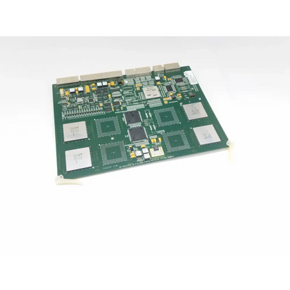 Green printed circuit board with multiple integrated circuits and connectors for siemens medical solution x300 board rev 03