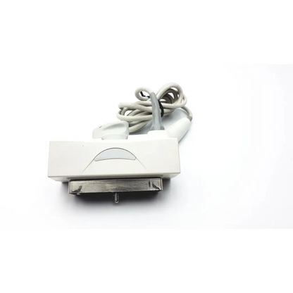 White plastic apple 30-pin to usb cable adapter with metallic connector for siemens pa230e ultrasound transducer probe