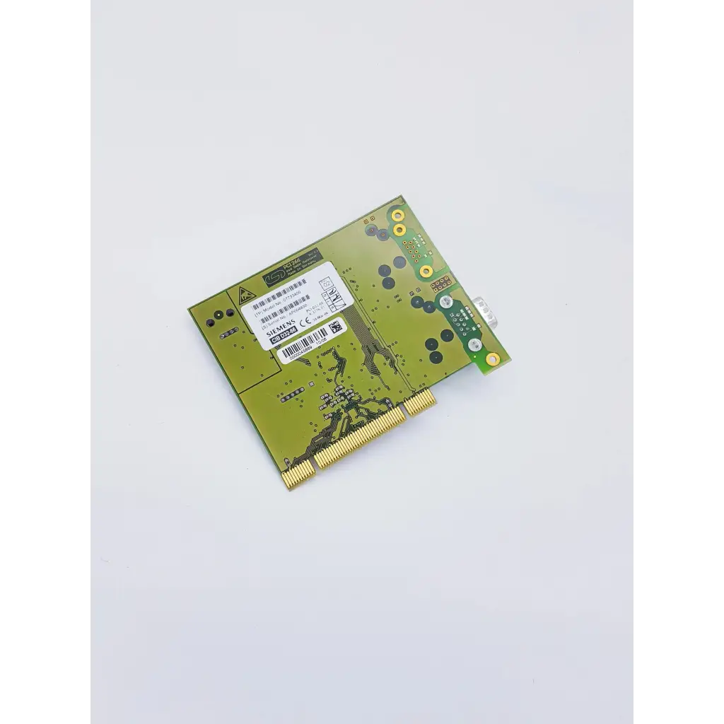 Green siemens pci266 wireless network card with gold contacts and black circuitry for nibp assembly board use