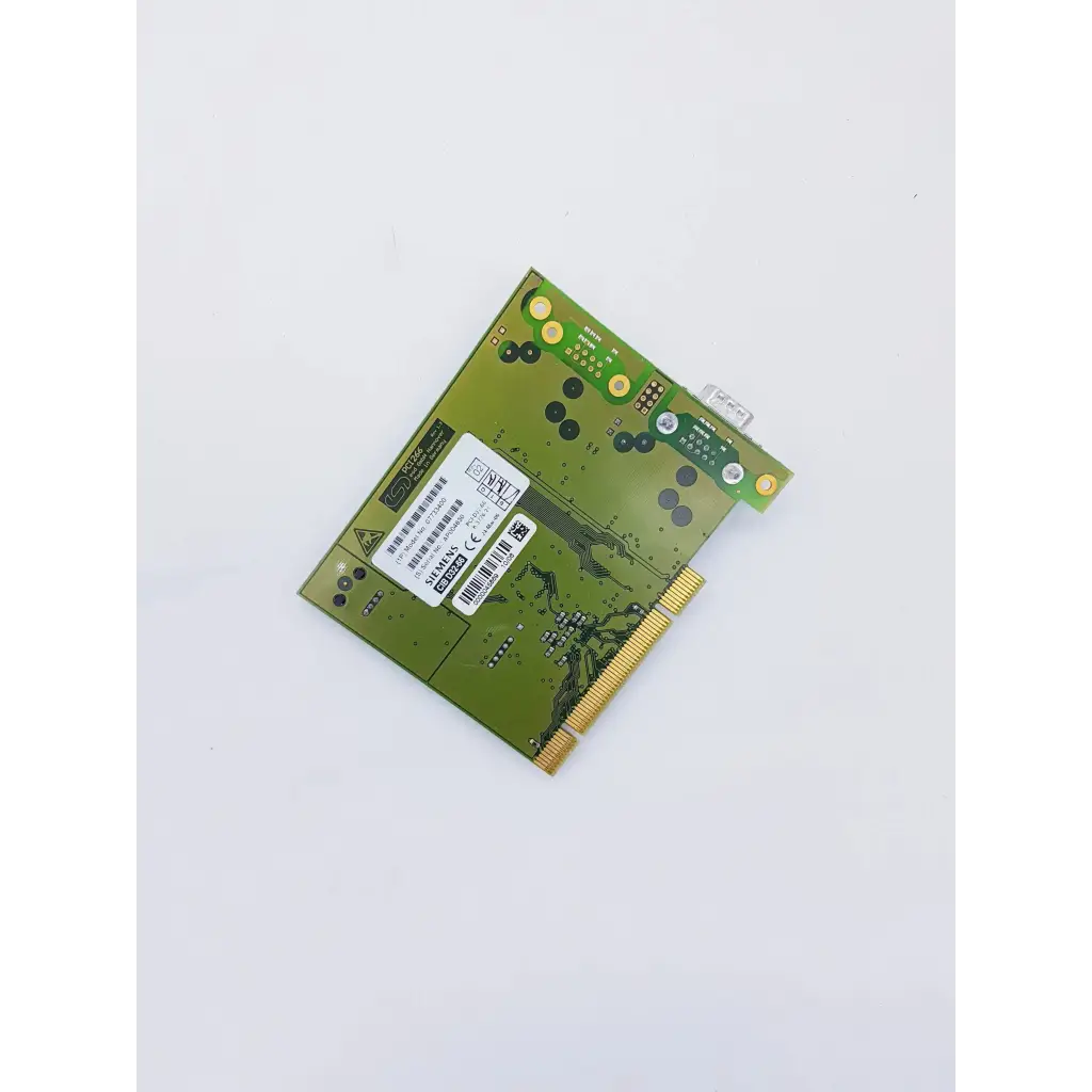 Green Siemens PCI266 industrial ethernet card with gold-plated connector and black component markings for NIBP assembly board
