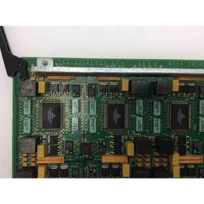 Green printed circuit board with black and yellow components for siemens sequoia ultrasound rev d assy 39142 board