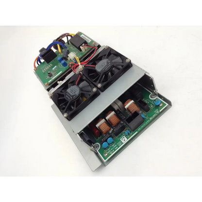 Silver metal power supply unit with black fans green boards and copper windings for siemens sonoline g50 fp2173a ultrasound power