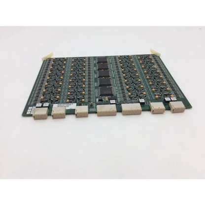 Green circuit board with black integrated circuits and beige connectors front side for siemens ultrasound g40 tr board model 10010905
