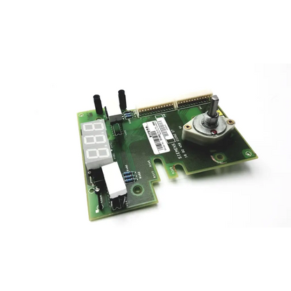 Green circuit board with white digital display and metallic rotary knob for sirona d3302 dental unit regulator board