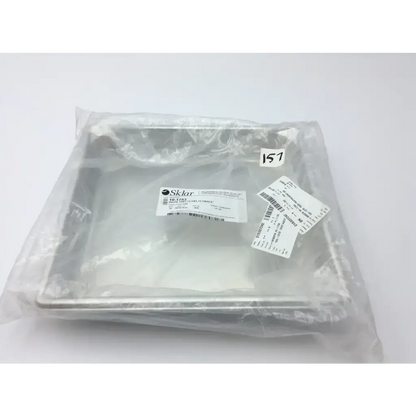 Silver metal surgical sklar tray 13 7/8 by 12 7/8 by 2.5 aci-157 1-10-23-2nj