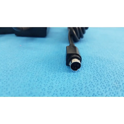 Black coiled cable with matte connector and metallic plug for medical power supply menb1020a0900b02 lot of 2