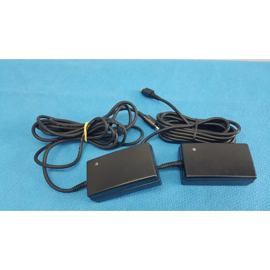 Black rectangular sl power ault medical power supply menb1020a0900b02 with coiled cables and usb connectors lot of 2