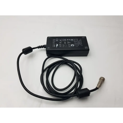 Black rectangular mw155ra2400f02 medical power supply with coiled cable and metallic connector by sl power electronics