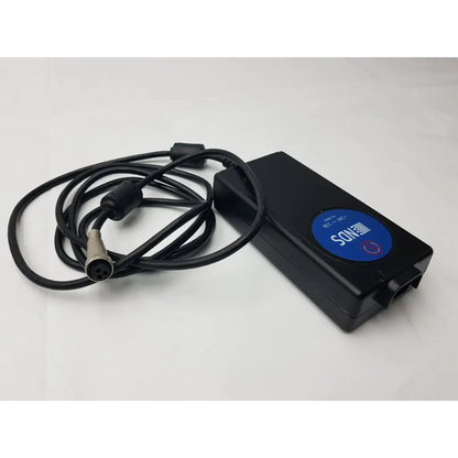 Black rectangular sl power electronics mw155ra2400f02 medical power supply with coiled cable and sonos label