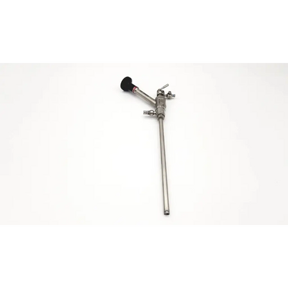 Stainless steel Smith and Nephew XL 460398 0° endoscope with black rubberized handle and da54-43 metallic connectors