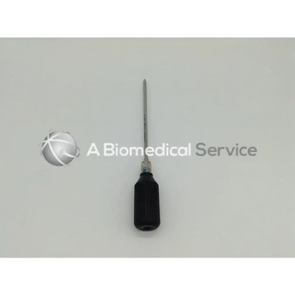 Black-handled smith & nephew 72200097 5.0 mm cannulated obturator with delrin handle and slender metallic shaft