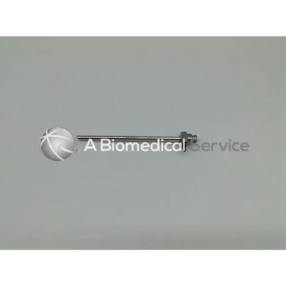 Silver metallic arthrogarde hip access cannula 4.5mm with spherical handle and threaded end for hip access surgery
