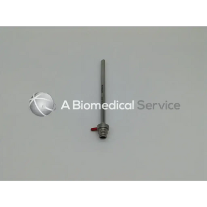 Silver metallic arthrogarde hip access cannula with red valve base smith & nephew 72201743 5.5mm size
