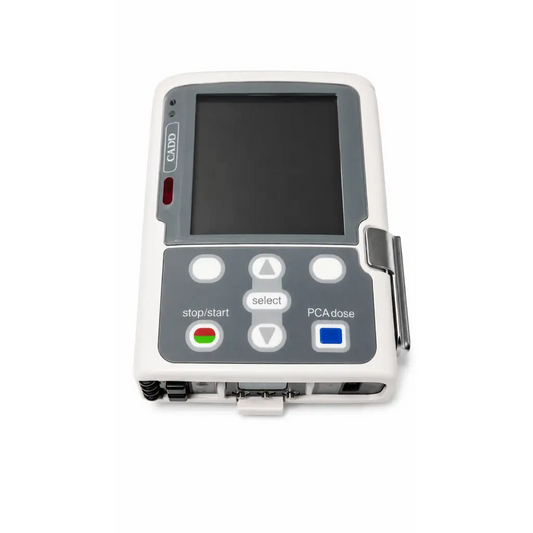 Smiths Medical white and gray ambulatory infusion pump with touchscreen and pca dose button