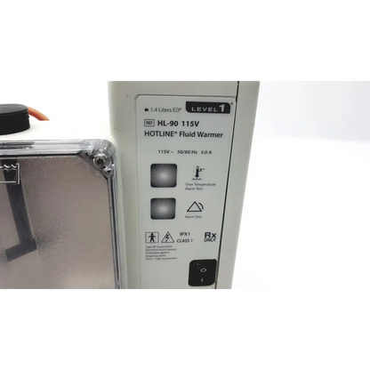 White smiths medical hotline hl-90 115v medical hotline fluid warmer with clear plastic cover and black control panel