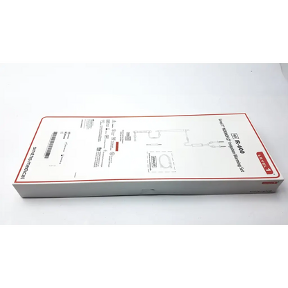 White rectangular smiths medical ir-600 level 1 normoflo irrigation warming set with red border and black text