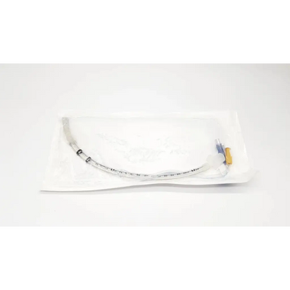 Clear plastic smiths medical portex tracheal tube 6.5mm with black markings and yellow-tipped connector