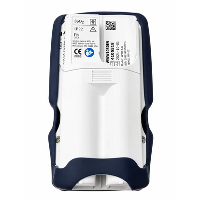 White and navy blue plastic biomed certified smiths medical ww1030 spectro2 30 pulse oximeter for oxygen monitoring