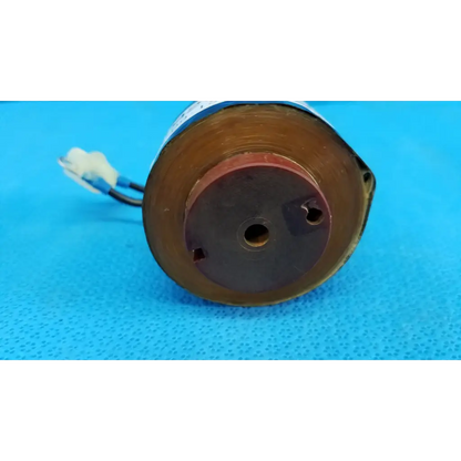 Copper-colored solenoid actuator electromagnetic coil with black base and wires for topcon trc-nw6s retinal camera
