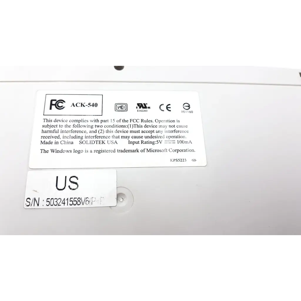 Load image into Gallery viewer, Solidtek ACK-540 USB Keyboard with Touchpad - Medical parts