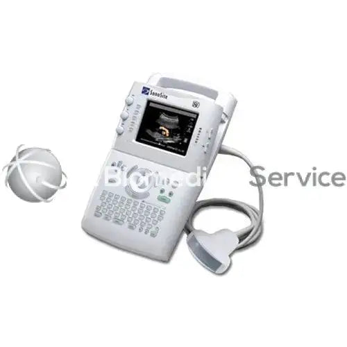 White handheld Sonosite 180 and Sonosite 180 Plus ultrasound machine with small screen, keyboard, and attached probe