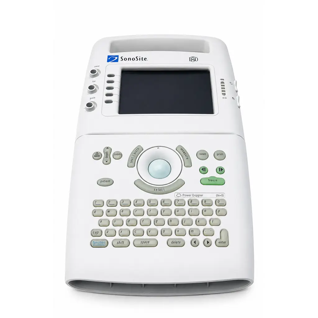 White sonosite i80 biomed certified portable ultrasound system with touchscreen and function buttons included components
