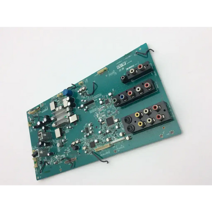 Green sony a-1107-288-a mounted pc board with multiple audio and video input/output connectors on the back side