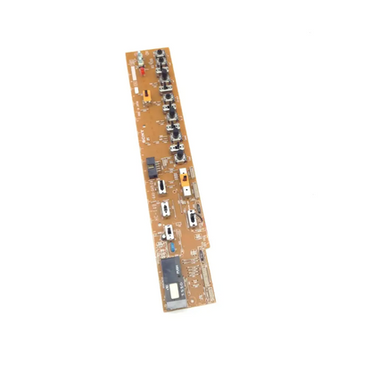 Sony hc-14b configuration board with black and silver buttons yellow connectors on a brown circuitry base
