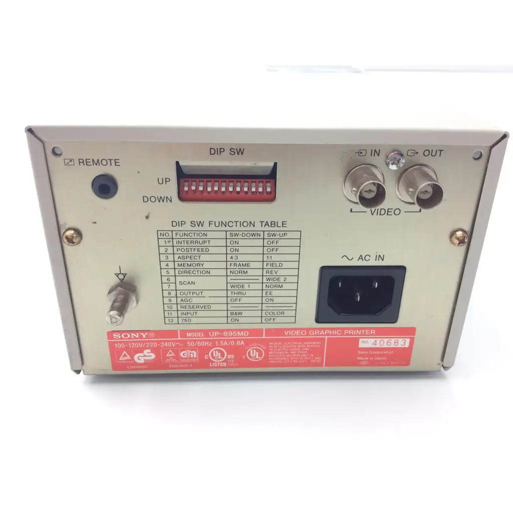 Sony UP-895MD Video Graphic Printer - Medical parts