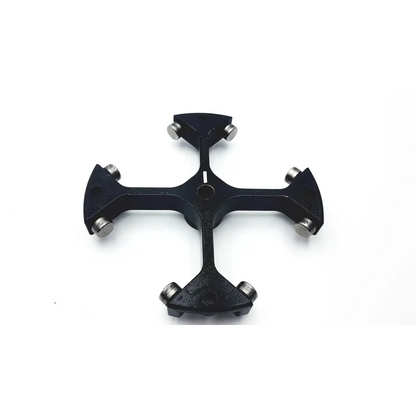 Black cross-shaped metal tool with silver knobs for sorvall heracus 75006445 max 4600 rpm swinging bucket rotor