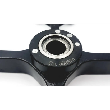 Black drone propeller hub with silver bearing and engraved serial number for sorvall heracus swinging bucket rotor tool swinging bucket
