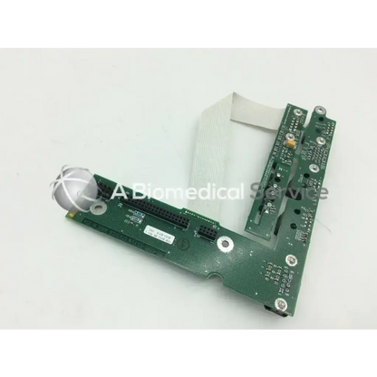 Green circuit board patient monitor data export card with silver components and white ribbon cable for spacelabs 650-0552-00