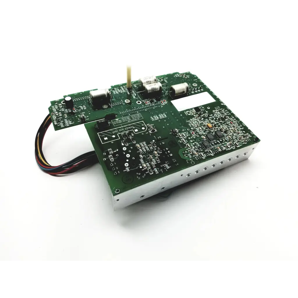 Spacelabs 670-0448 power supply board with green pcb silver components and multicolored cable attached