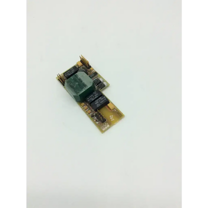 Green rectangular controller component on yellow circuit board with black integrated circuits and gold pins for spacelabs 670-0451-03
