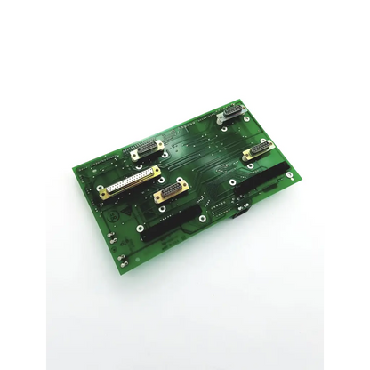 Green rectangular Spacelabs 670-0750-00 rev H circuit board with gold-plated connectors and silver screws for bbdg5-4