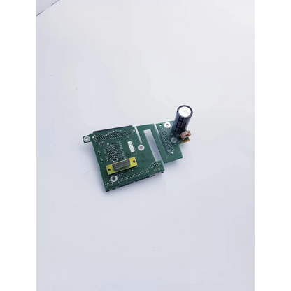 Spacelabs 670-0849-02 rev d green pcb assembly interconnect board with black capacitor and yellow connector