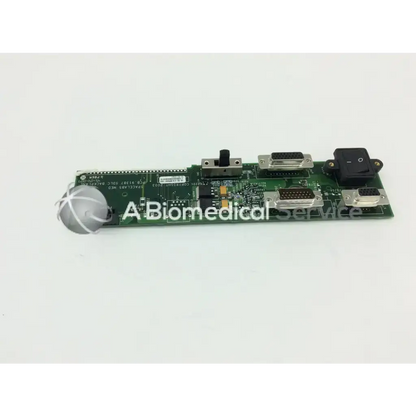 Green rectangular spaclabs monitor parts circuit board with silver connectors and black components model 670-1298-00 rev e