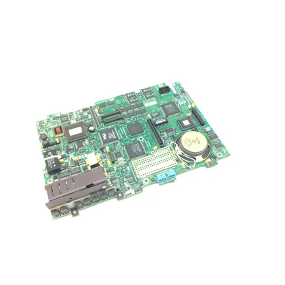 Spacelabs 90369 green pcb main board with electronic components and circular speaker for medical device use
