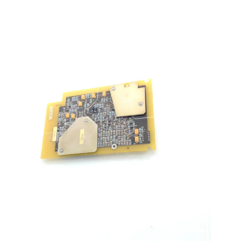 Yellow pci express spacelabs 90470 multi parameter module ecg and resp circuit board with black pcb and beige heat sinks