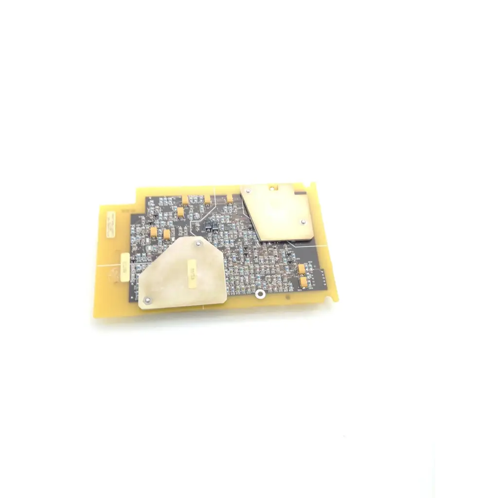 Yellow plastic multi parameter module ecg resp circuit board assembly with black circuitry and beige heat sinks