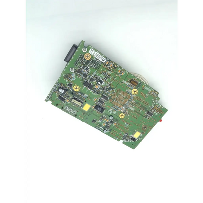 Green printed circuit board with black and gold components for spacelabs 90496 biomedical service replacement part