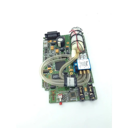 Green circuit board with electronic components and tubing for spacelabs 90496 replacement parts in biomedical service